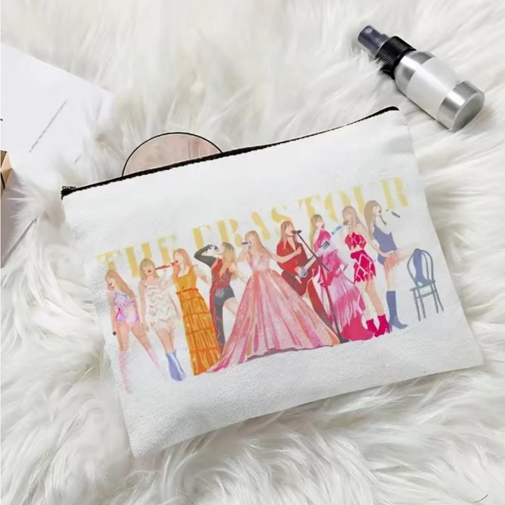 Cosmetic/ Travel Bag with Zipper & Print of Taylor Swift’s Eras Looks NEW